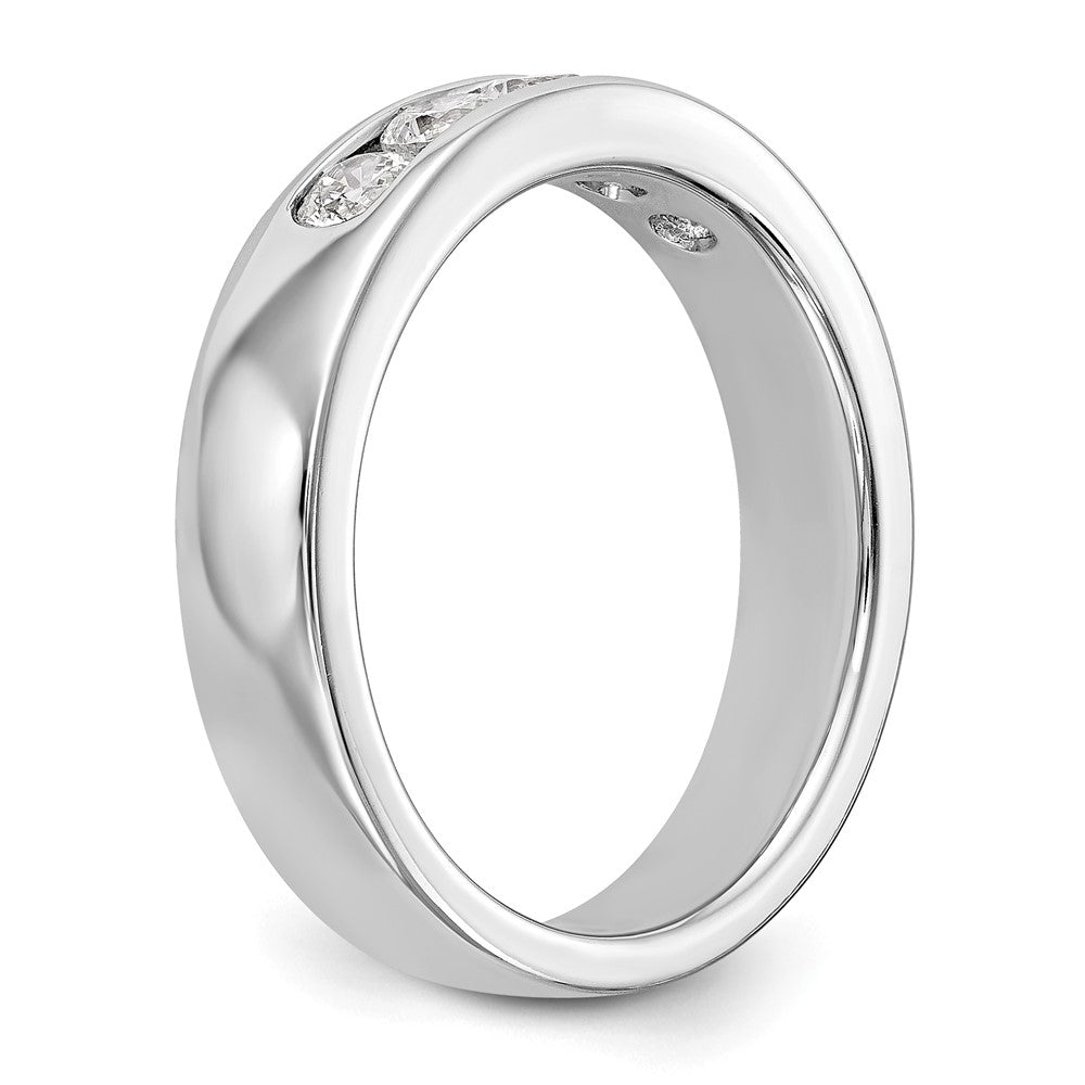 14K Weißgold Ring mit 5 natürlichen Diamanten in Kanalfassung