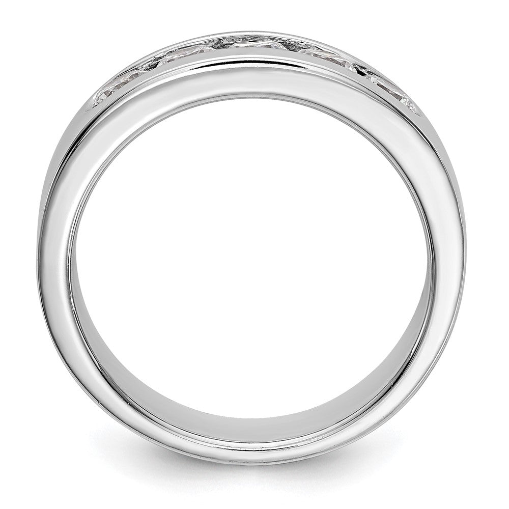 14K Weißgold Ehering mit 5 Diamanten in Kanalfassung, 0,75 ct. Gesamtgewicht