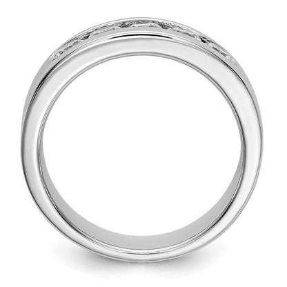 14K Weißgold Ehering mit 5 Diamanten in Kanalfassung, 0,75 ct. Gesamtgewicht
