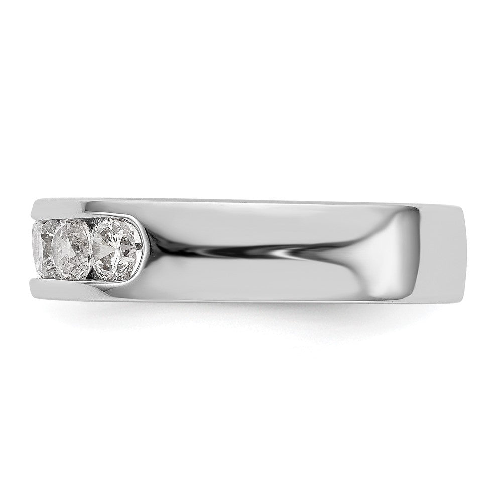 14K Weißgold Ehering mit 5 Diamanten in Kanalfassung, 0,75 ct. Gesamtgewicht