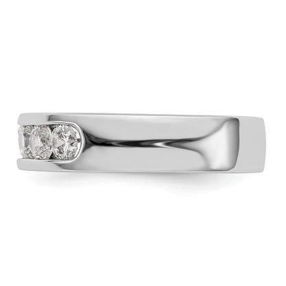 14K Weißgold Ehering mit 5 Diamanten in Kanalfassung, 0,75 ct. Gesamtgewicht