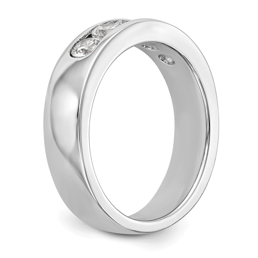 14K Weißgold Ehering mit 5 Diamanten in Kanalfassung, 0,75 ct. Gesamtgewicht