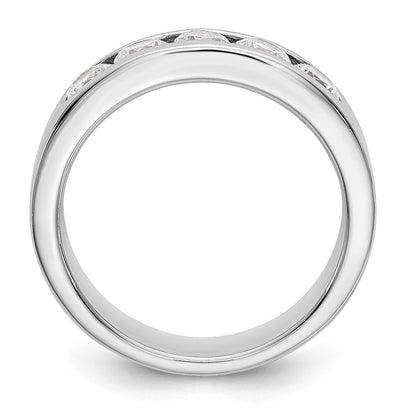 14K Weißgold 5-stone Echt Diamant Kanalfassung Ring