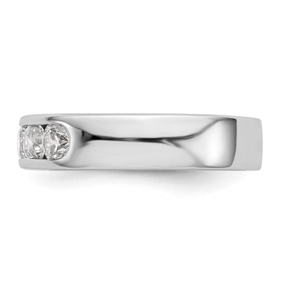 14K Weißgold 5 Stein 1 Karat Rund Diamant Komplett Kanalfassung Ring