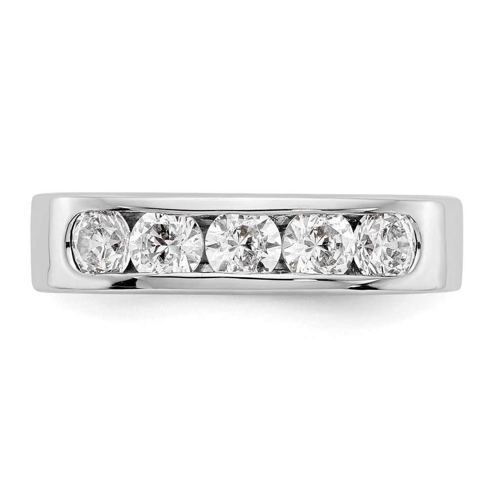 14K Weißgold 5 Stein 1 Karat Rund Diamant Komplett Kanalfassung Ring
