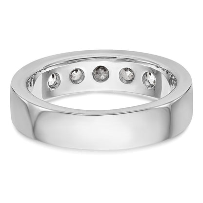 14K Weißgold 5-stone Echt Diamant Kanalfassung Ring