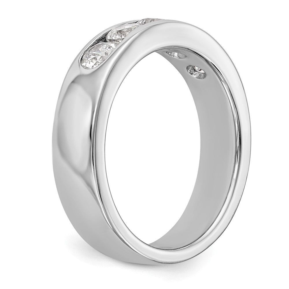 14K Weißgold 5-stone 1 Karat Rund Diamant Komplett Kanalfassung Ehering Ring