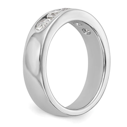 14K Weißgold 5-stone 1 Karat Rund Diamant Komplett Kanalfassung Ehering Ring
