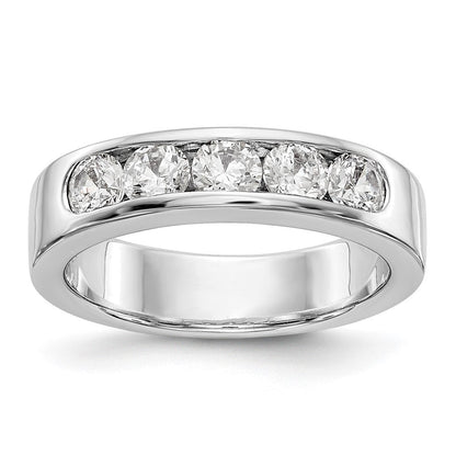 14K Weißgold 5 Stein 1 Karat Rund Diamant Komplett Kanalfassung Ring