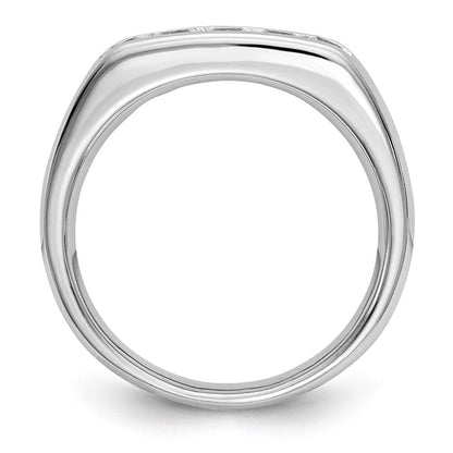 14K Weißgold Fünf-Steine-Ring mit natürlichen Diamanten in Kanalfassung