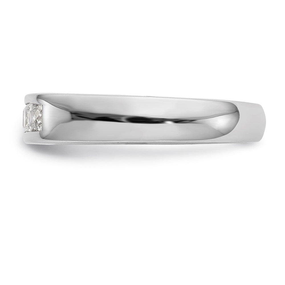 14K Weißgold Fünf-Steine-Ring mit natürlichen Diamanten in Kanalfassung