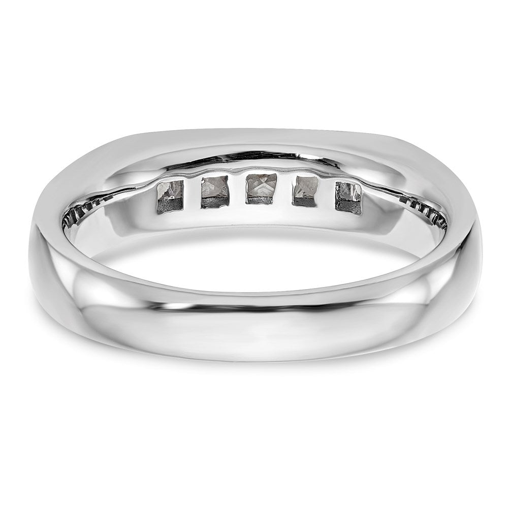 14K Weißgold Fünf-Steine-Ring mit natürlichen Diamanten in Kanalfassung