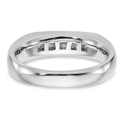 14K Weißgold Fünf-Steine-Ring mit natürlichen Diamanten in Kanalfassung