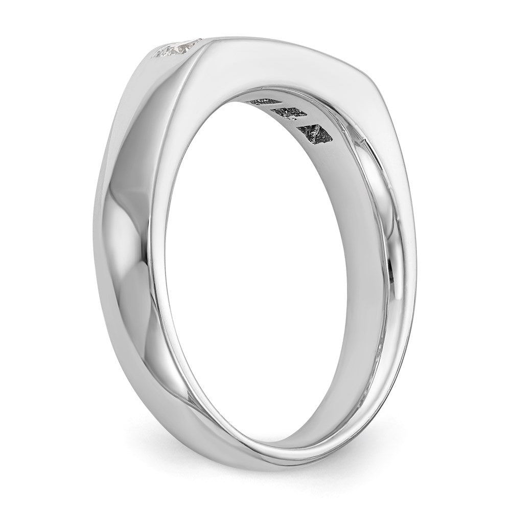14K Weißgold Fünf-Steine-Ring mit natürlichen Diamanten in Kanalfassung
