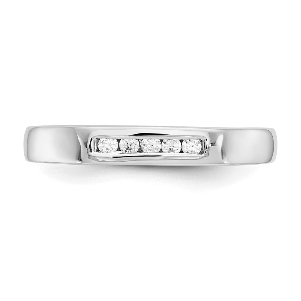 585 Weißgold Fünf-Stein-Ring mit natürlichen Diamanten in Kanalfassung
