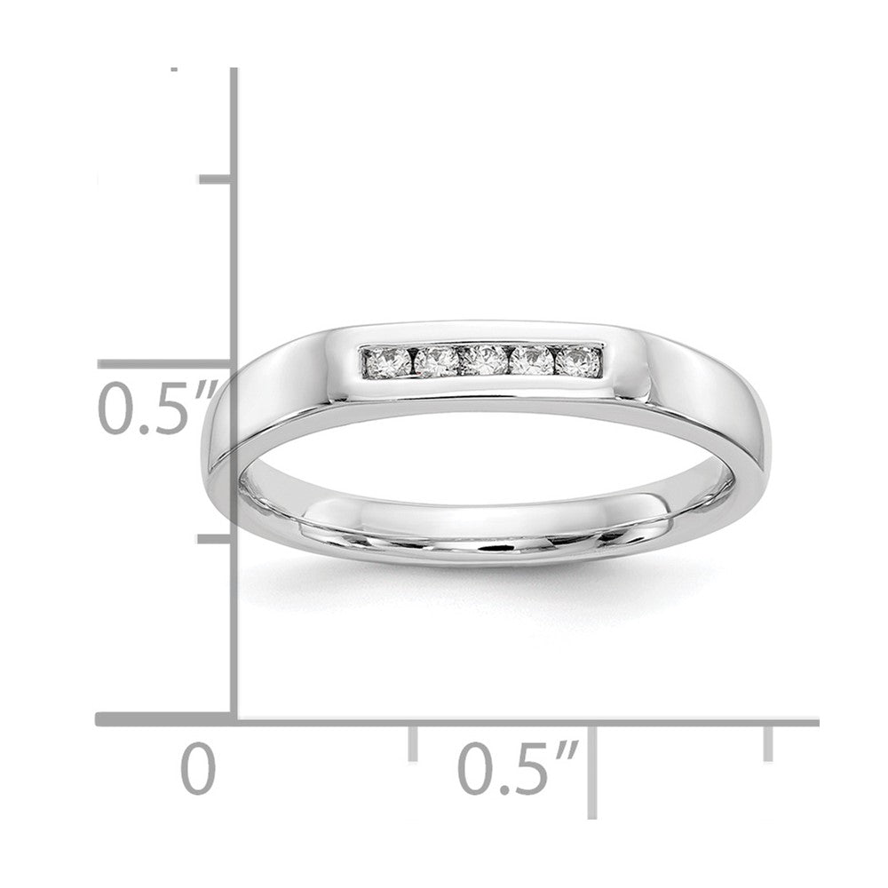 585 Weißgold Fünf-Stein-Ring mit natürlichen Diamanten in Kanalfassung