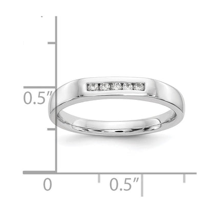 585 Weißgold Fünf-Stein-Ring mit natürlichen Diamanten in Kanalfassung