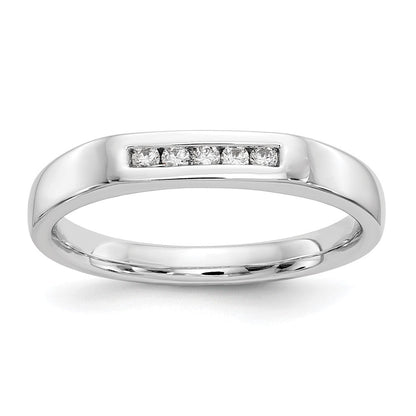 585 Weißgold Fünf-Stein-Ring mit natürlichen Diamanten in Kanalfassung