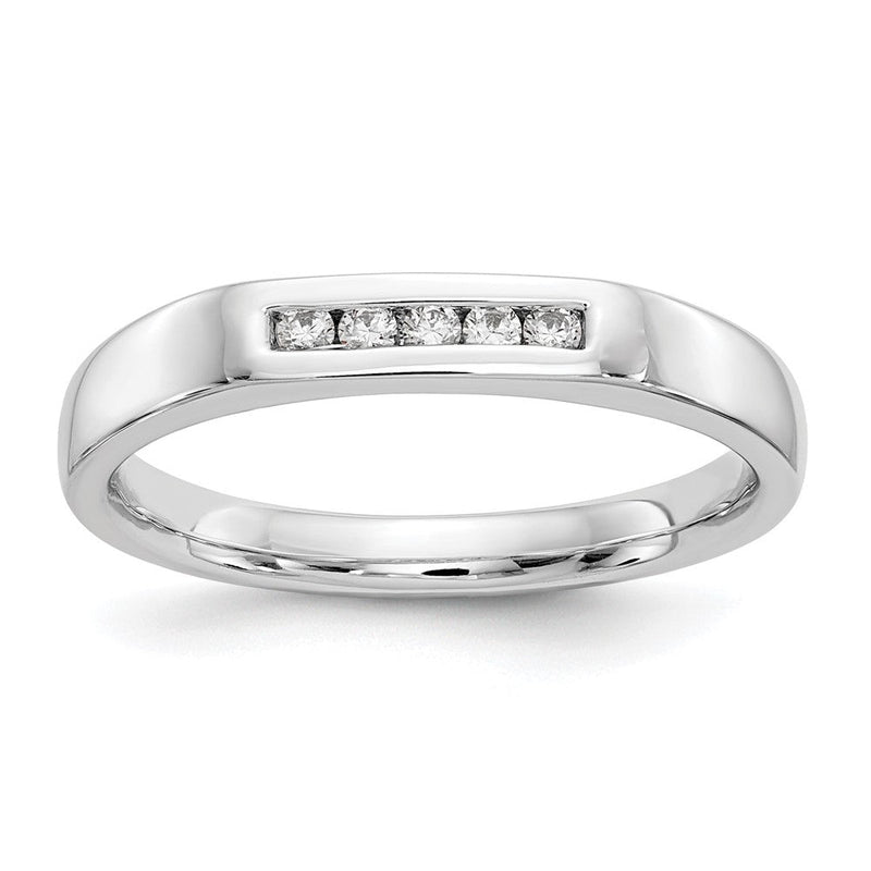 585 Weißgold Fünf-Stein-Ring mit natürlichen Diamanten in Kanalfassung