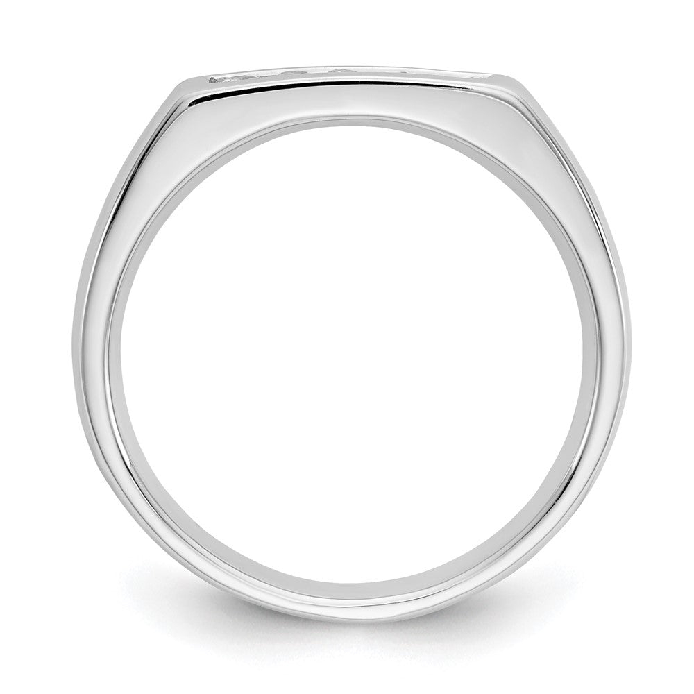 585 Weißgold Ehering mit 5 kanalgefassten natürlichen Diamanten, 0,15 ct. Gesamtgewicht