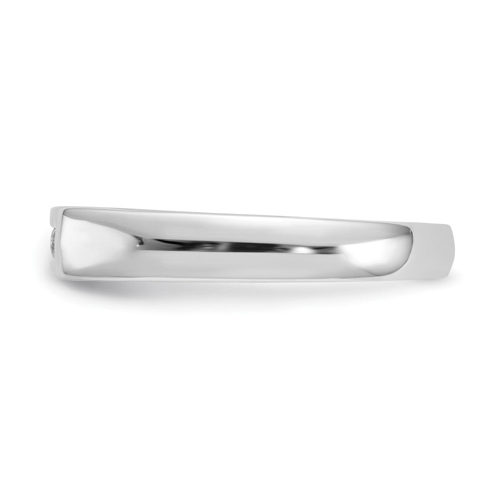 585 Weißgold Ehering mit 5 kanalgefassten natürlichen Diamanten, 0,15 ct. Gesamtgewicht