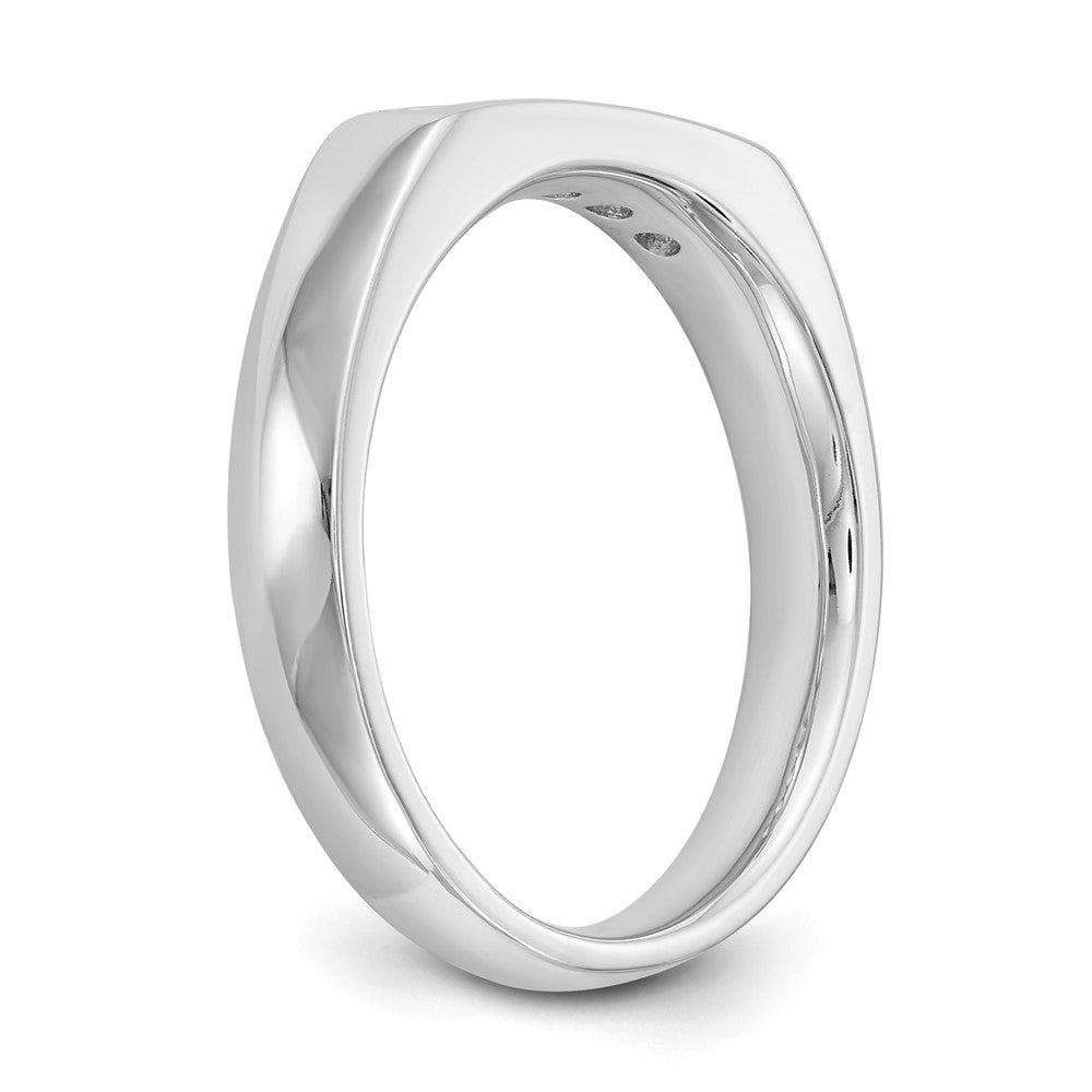 14K Weißgold Ehering, kanalgefasst mit 5 natürlichen Diamanten