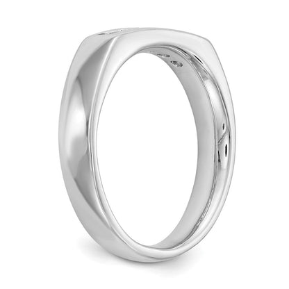 14K Weißgold Ehering mit 5 Diamanten in Kanalfassung