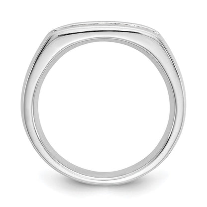 14K Weißgold Ehering mit 5 natürlichen Diamanten (0,4 ct Gesamtgewicht) in Kanalfassung