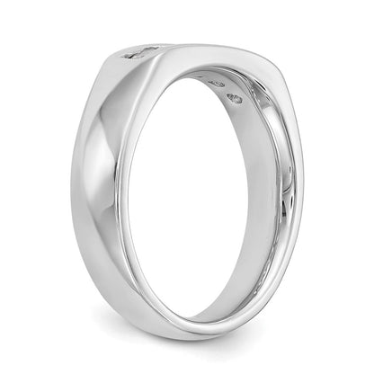 14K Weißgold Ehering mit 5 natürlichen Diamanten (0,4 ct Gesamtgewicht) in Kanalfassung