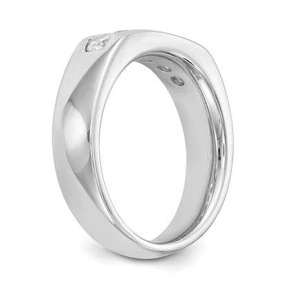 14K Weißgold Ehering mit 5 natürlichen Diamanten in Kanalfassung
