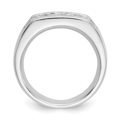14K Weißgold 5-Stein-Ehering mit natürlichen Diamanten in Kanalfassung