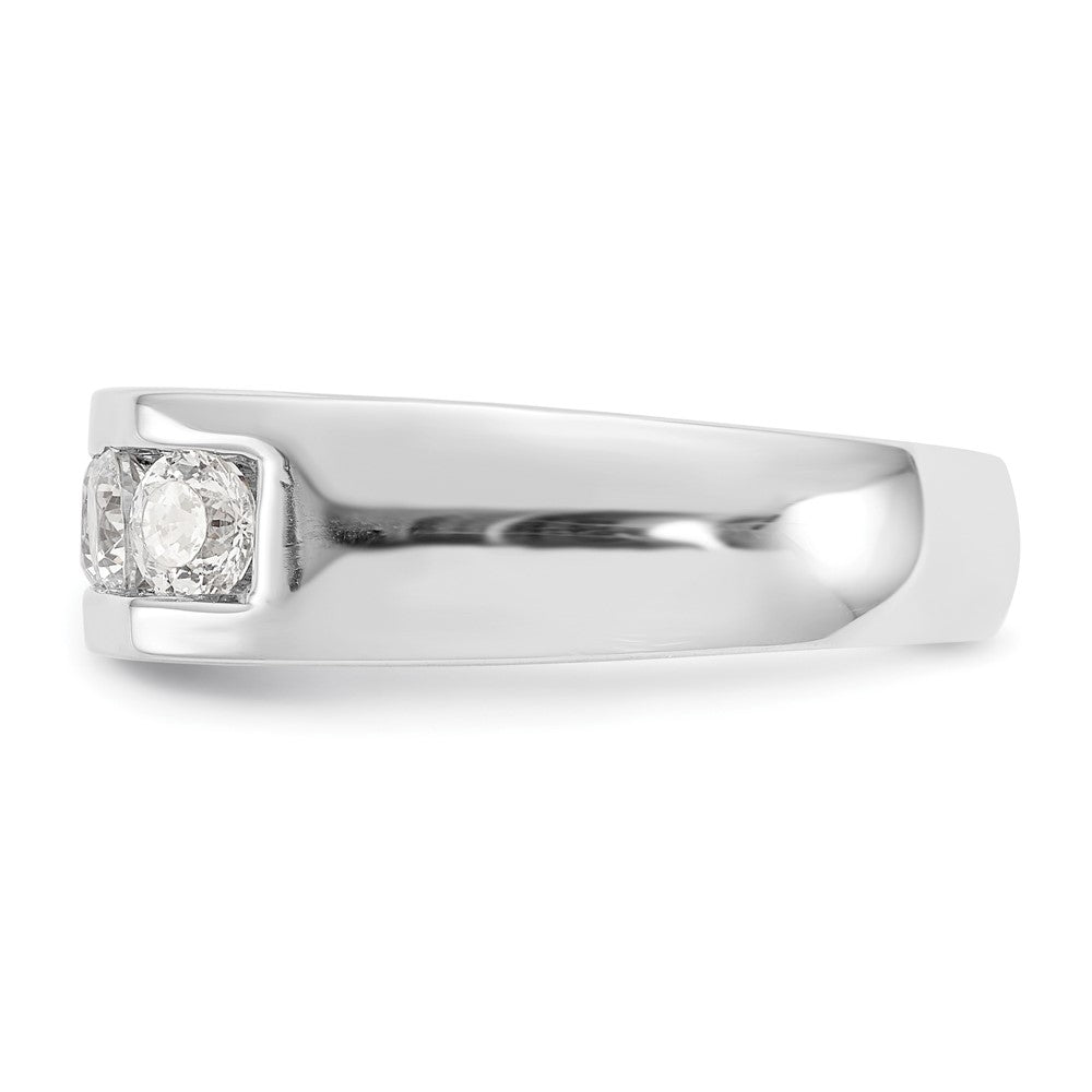 14K Weißgold 5-Stein-Ehering mit natürlichen Diamanten in Kanalfassung