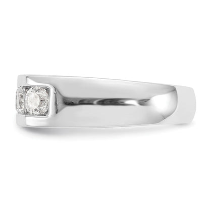 14K Weißgold 5-Stein-Ehering mit natürlichen Diamanten in Kanalfassung