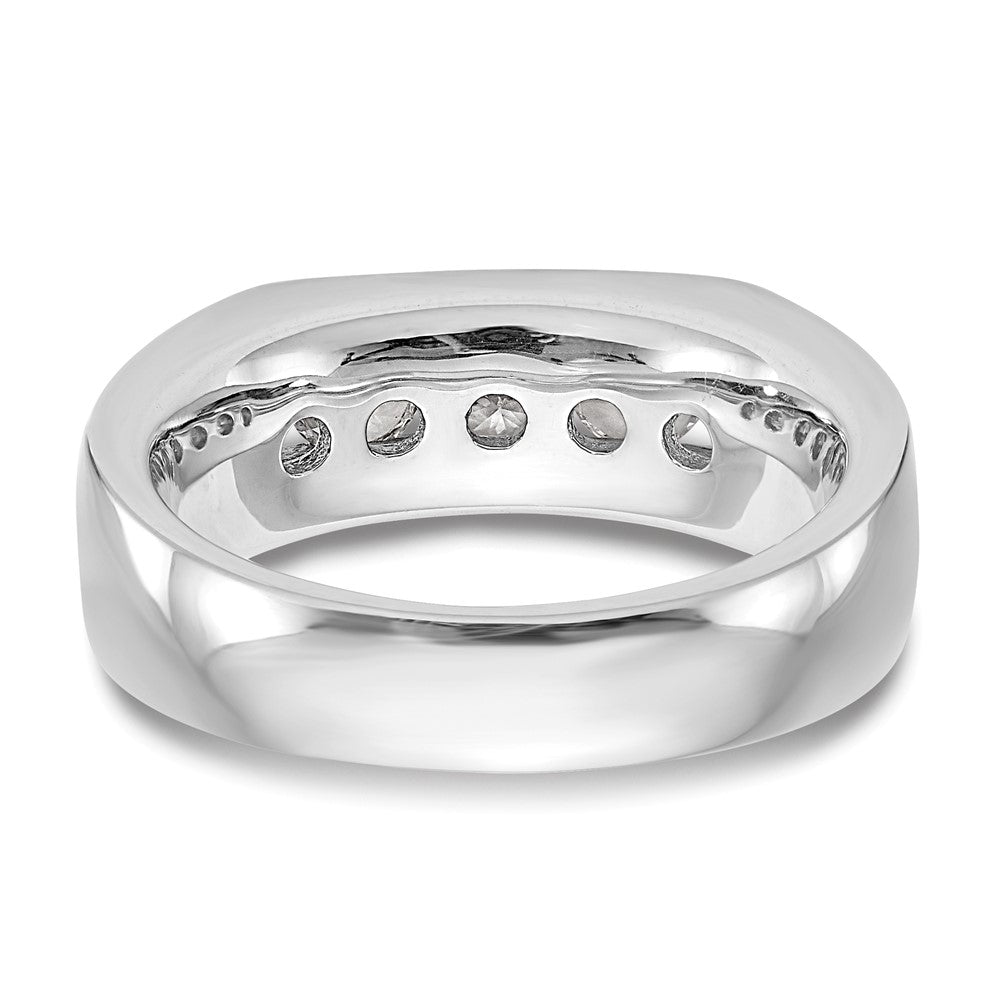 14K Weißgold 5-Stein-Ehering mit natürlichen Diamanten in Kanalfassung