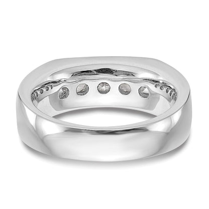 14K Weißgold 5-Stein-Ehering mit natürlichen Diamanten in Kanalfassung