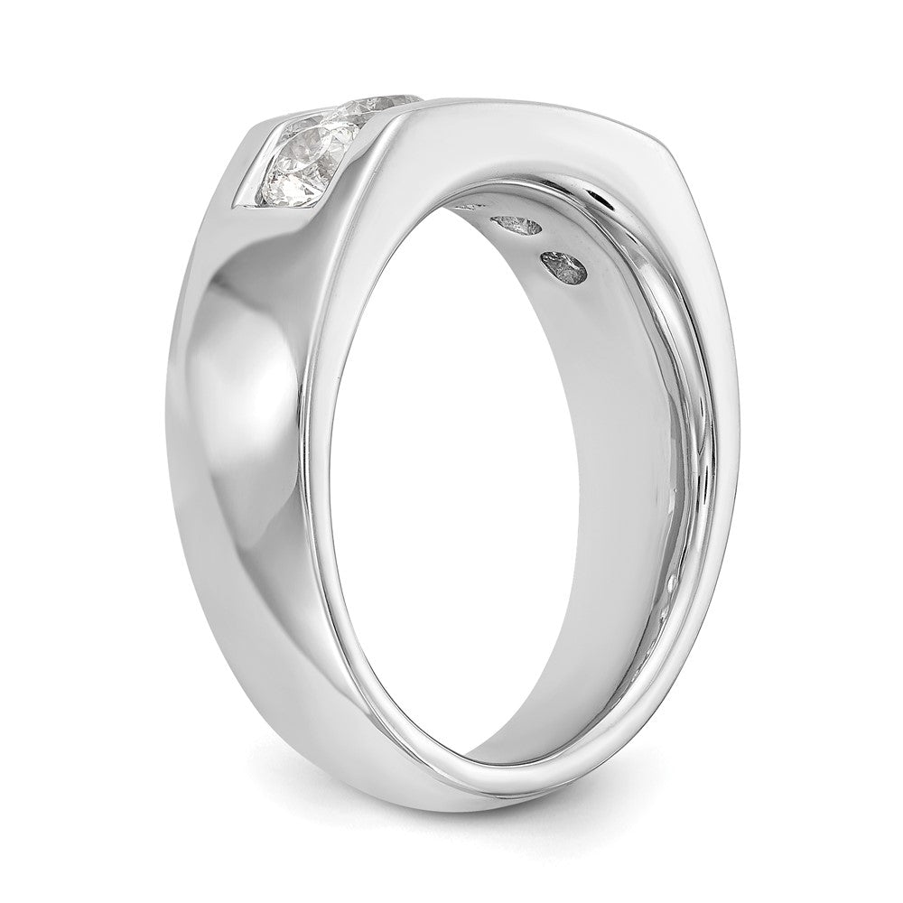 14K Weißgold 5-Stein-Ehering mit natürlichen Diamanten in Kanalfassung