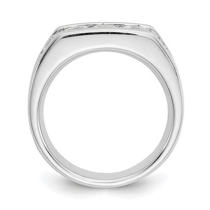 14K Weißgold Fünf-Stein-Ring mit natürlichen Diamanten in Kanalfassung