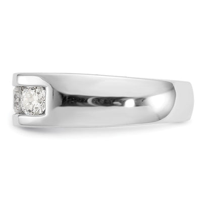 14K Weißgold Fünf-Stein-Ring mit natürlichen Diamanten in Kanalfassung