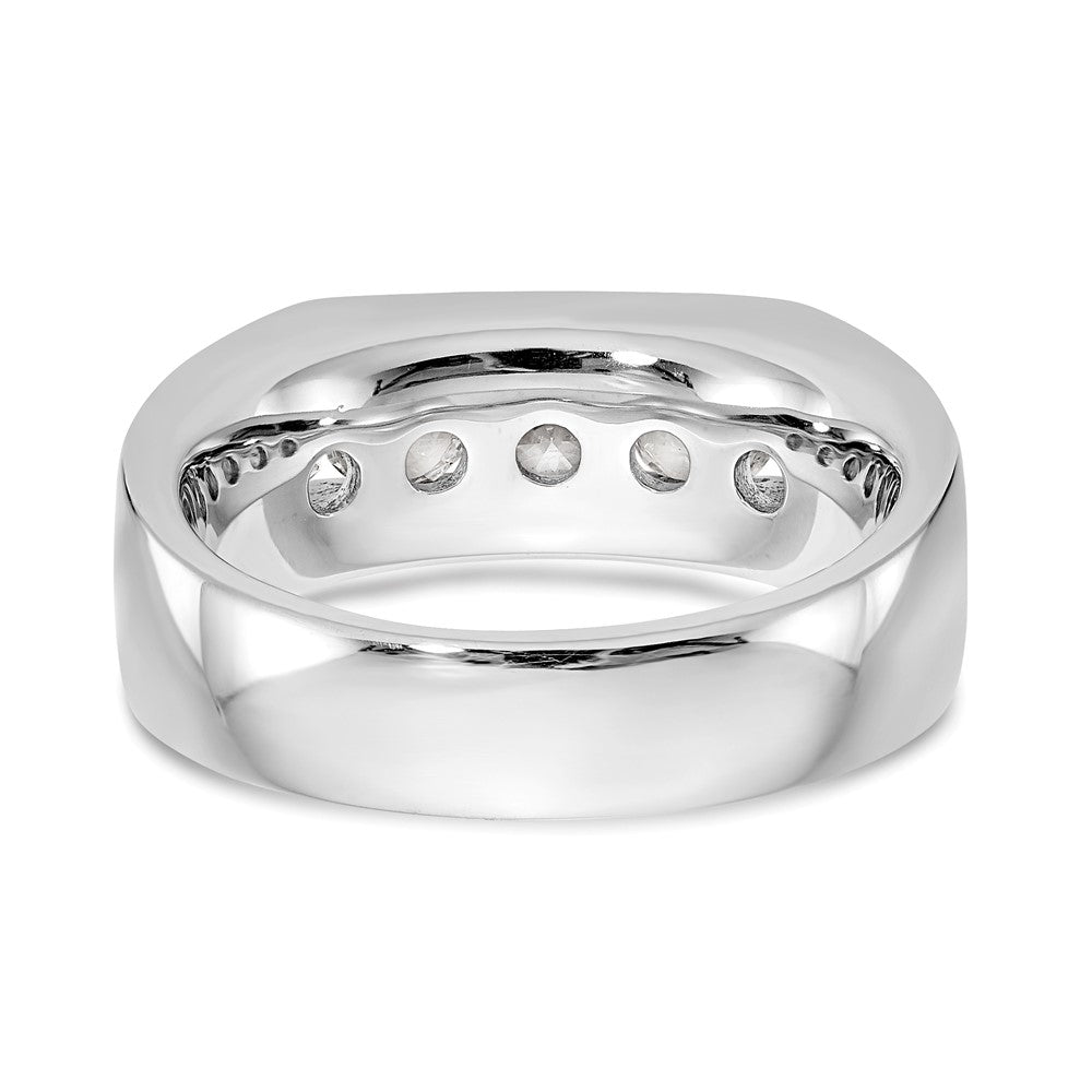 14K Weißgold Fünf-Stein-Ring mit natürlichen Diamanten in Kanalfassung