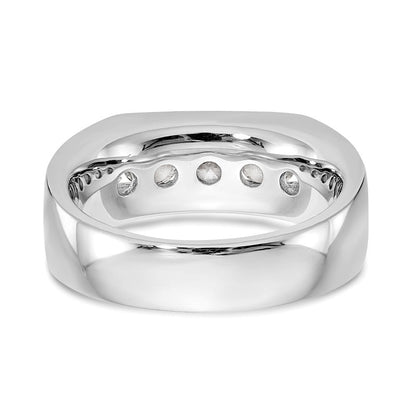 14K Weißgold Fünf-Stein-Ring mit natürlichen Diamanten in Kanalfassung