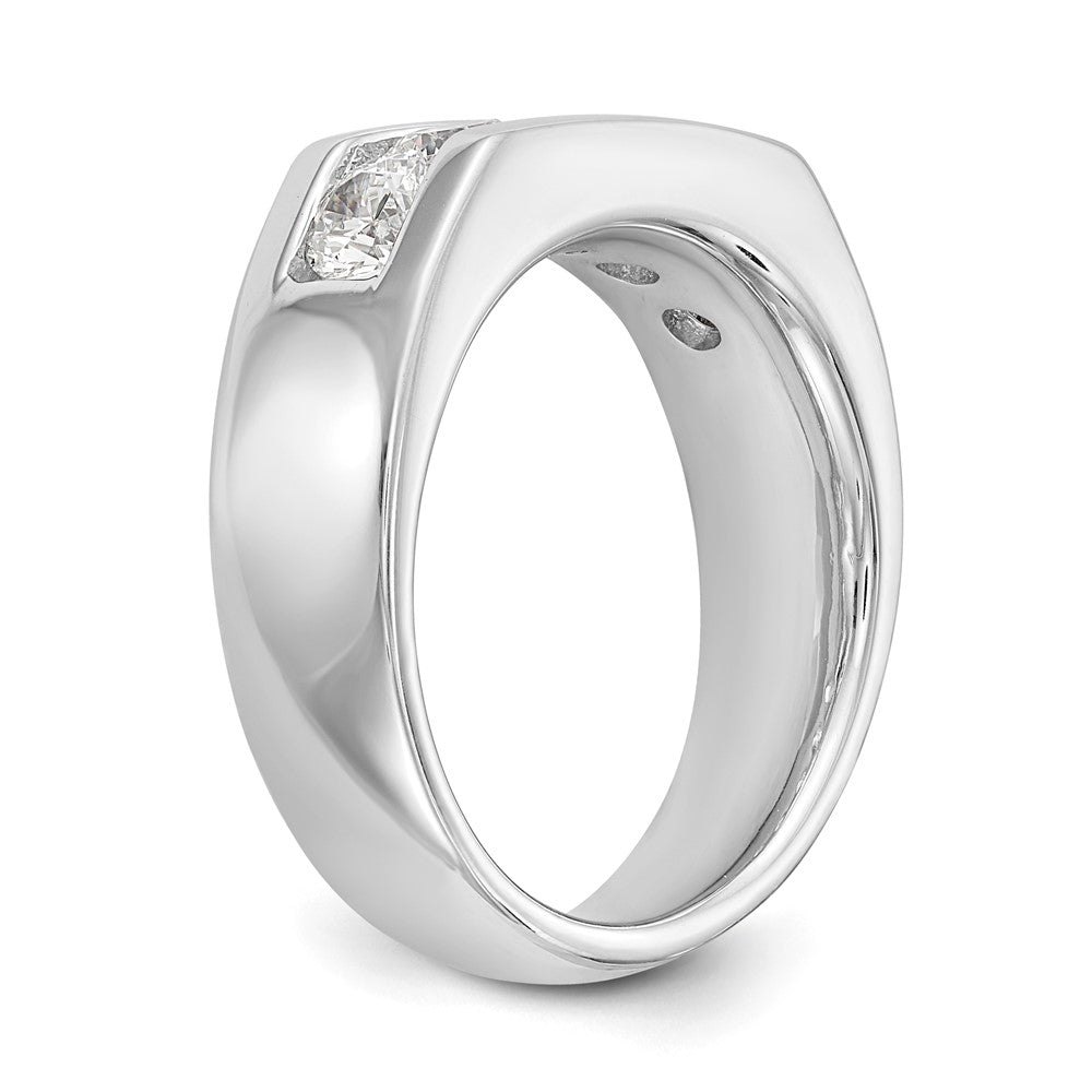 14K Weißgold Fünf-Stein-Ring mit natürlichen Diamanten in Kanalfassung
