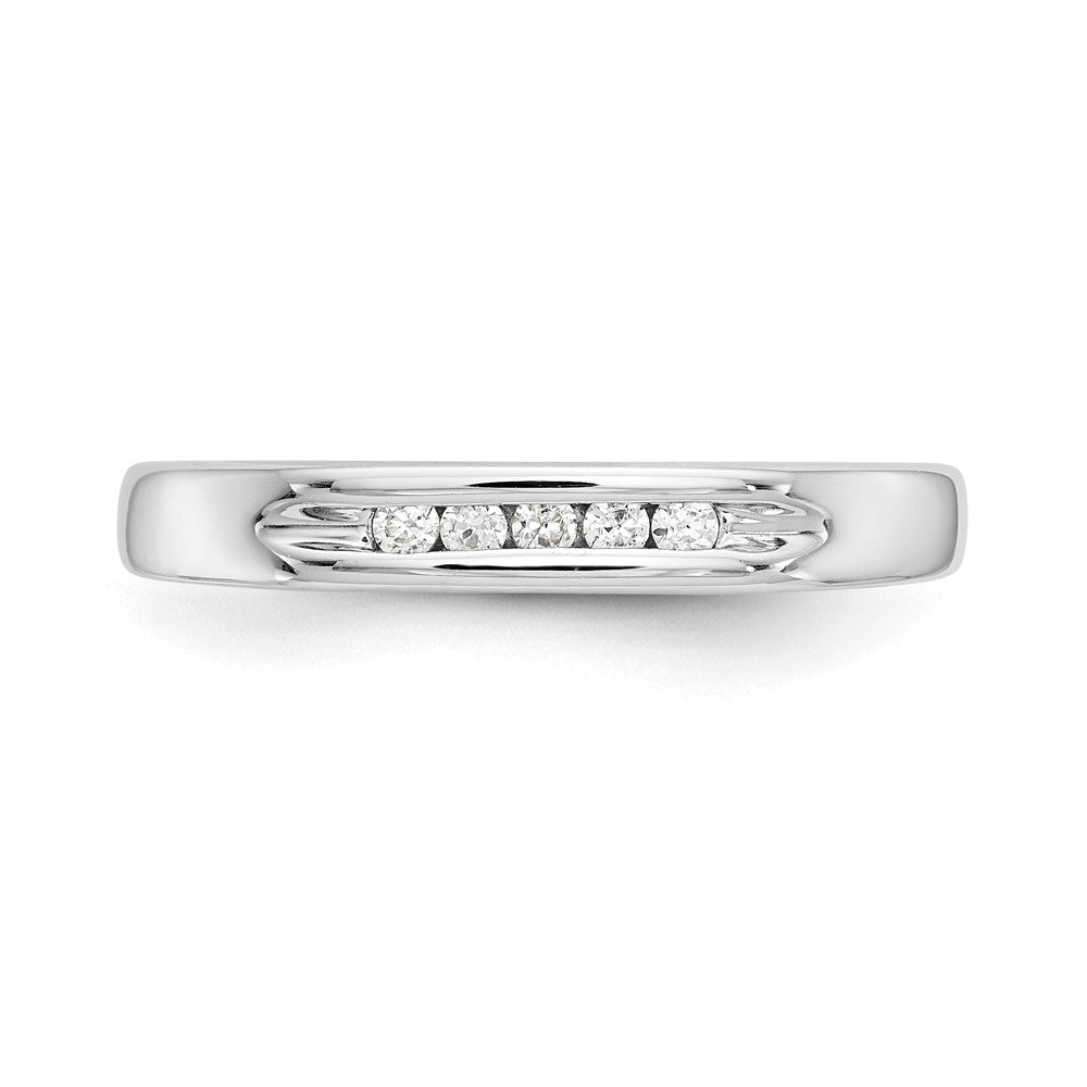 14K Weißgold Diamant-Ring mit 5 Steinen in Kanalfassung