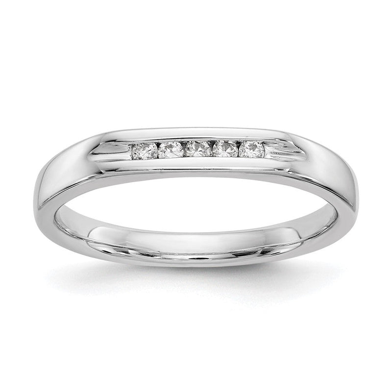 14K Weißgold Diamant-Ring mit 5 Steinen in Kanalfassung