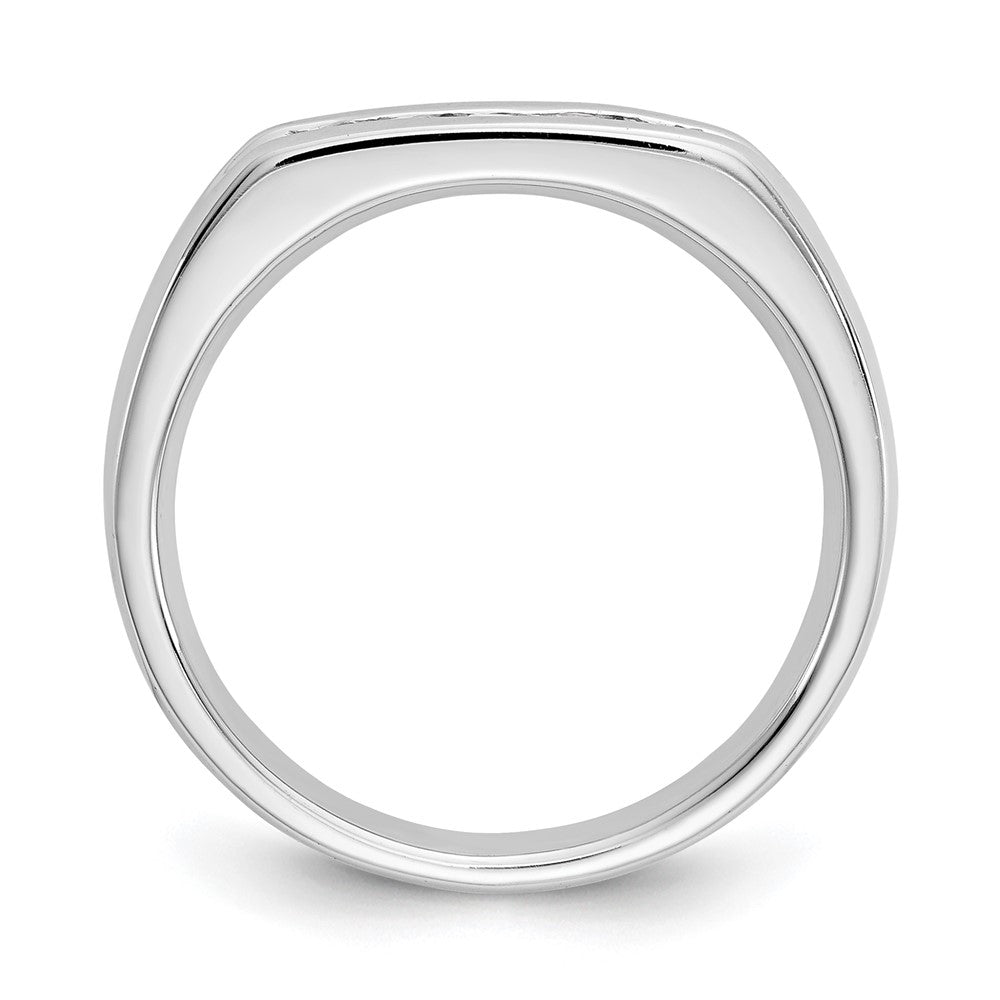 14K Weißgold Ehering mit 5 Diamanten in Kanalfassung