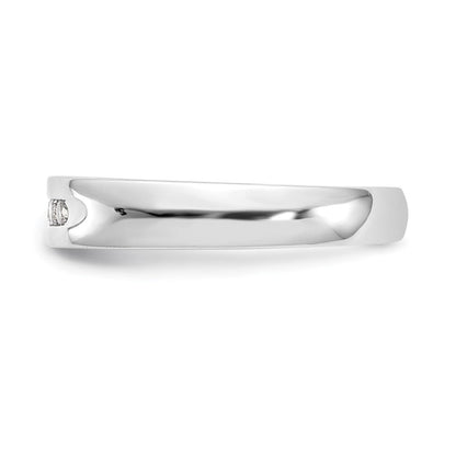 14K Weißgold Ehering mit 5 Diamanten in Kanalfassung
