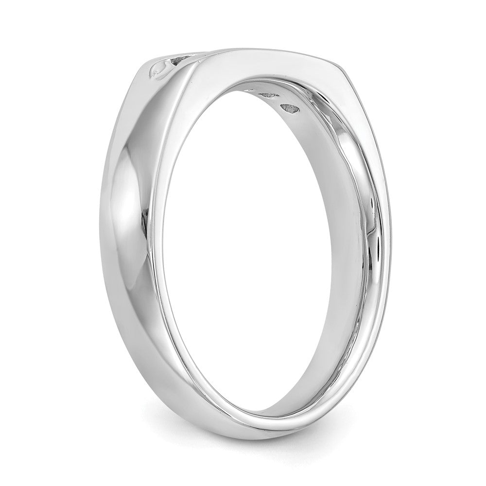 14K Weißgold Ehering mit 5 Diamanten in Kanalfassung