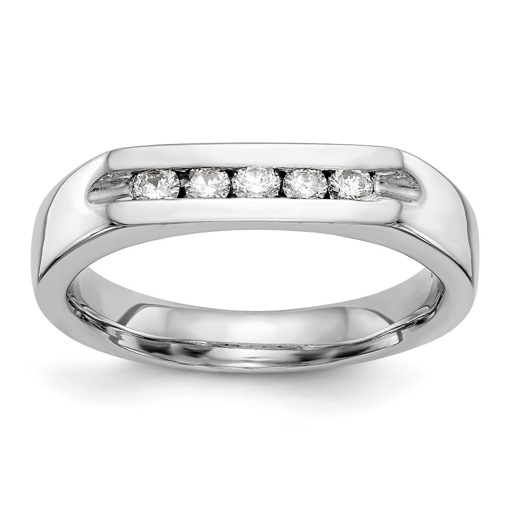 14K Gelbgold Fünf-Stein-Ring mit echten Diamanten in Kanalfassung