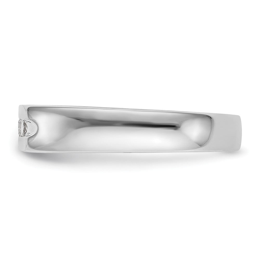 14K Weißgold Ehering mit 5 Diamanten in Kanalfassung