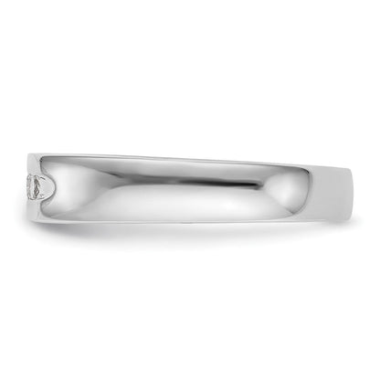 14K Weißgold Ehering mit 5 Diamanten in Kanalfassung