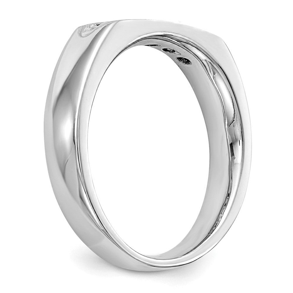 14K Weißgold Ehering mit 5 Diamanten in Kanalfassung